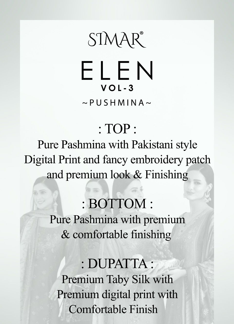 Ellen Vol 3 By Glossy Pakistani Style Pashmina Dress Material Wholesale Price In Surat
